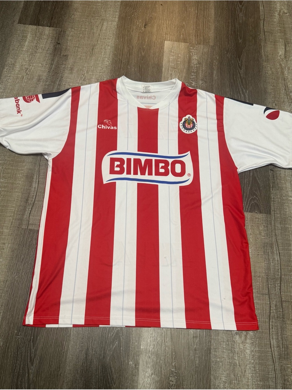 Chivas  Red & White Striped Soccer Jersey